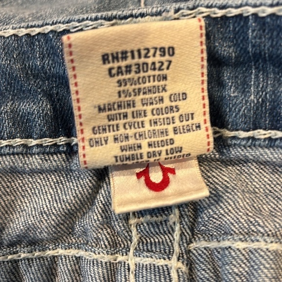 True Religion Distressed Sophie Denim Bermuda Shorts Blue Women’s Size 25 - Picture 5 of 13